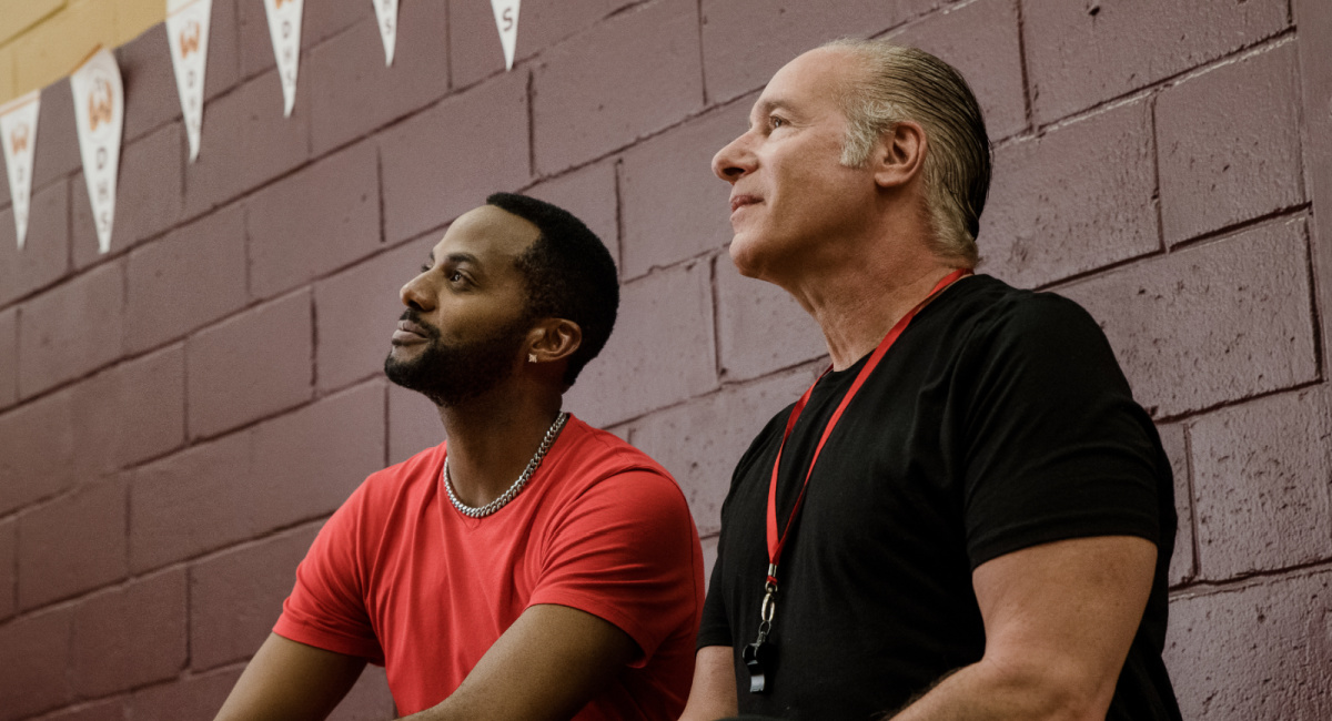 Jordan Johnson-Hinds and Andrew Dice Clay in 'Warrior Strong.'