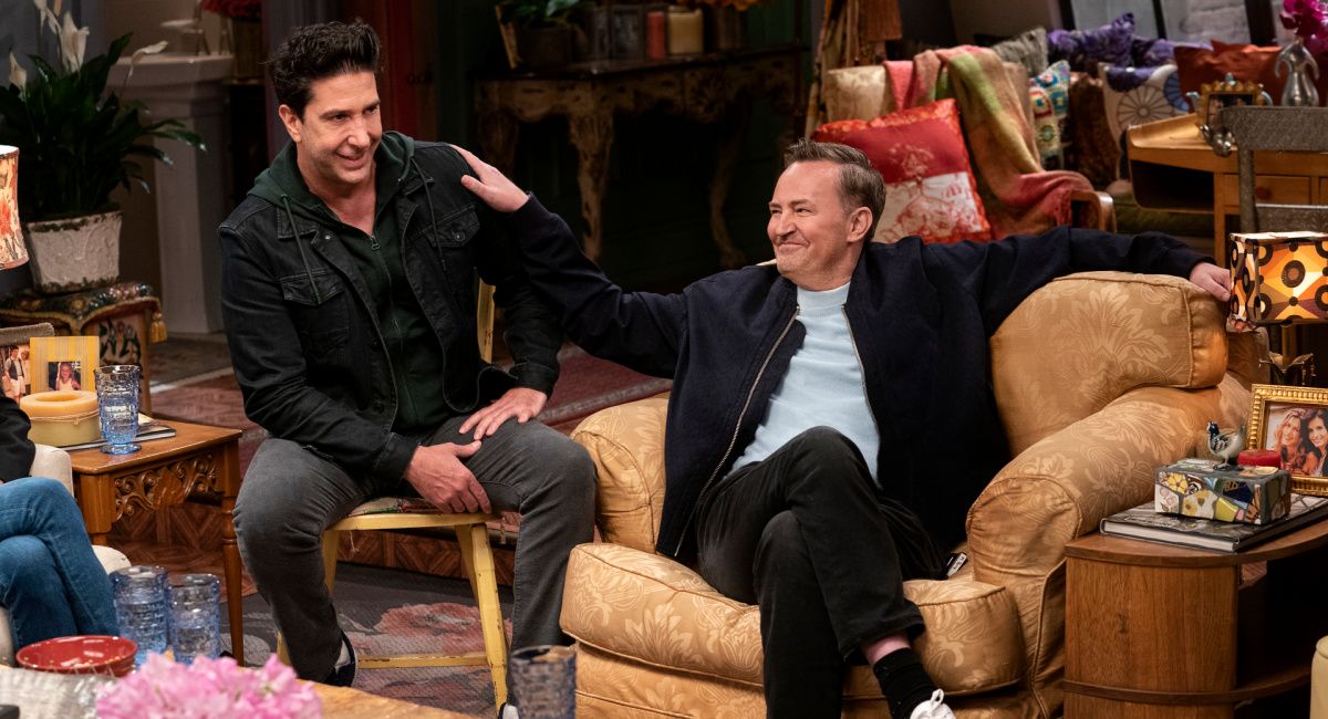 David Schwimmer and Matthew Perry in HBO Max's 'Friends: The Reunion.'