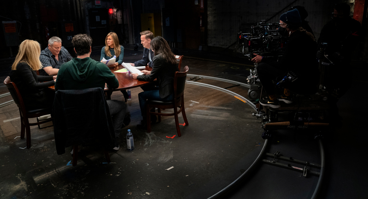 Matt LeBlanc, Jennifer Aniston, Matthew Perry, Courteney Cox, David Schwimmer and Lisa Kudrow in HBO Max's 'Friends: The Reunion.'