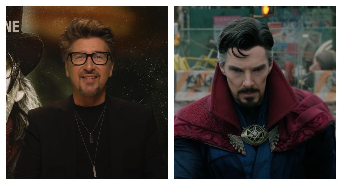 (Left) 'The Black Phone' director Scott Derrickson. (Right) Benedict Cumberbatch in 'Doctor Strange in the Multiverse of Madness' from Marvel Studios.
