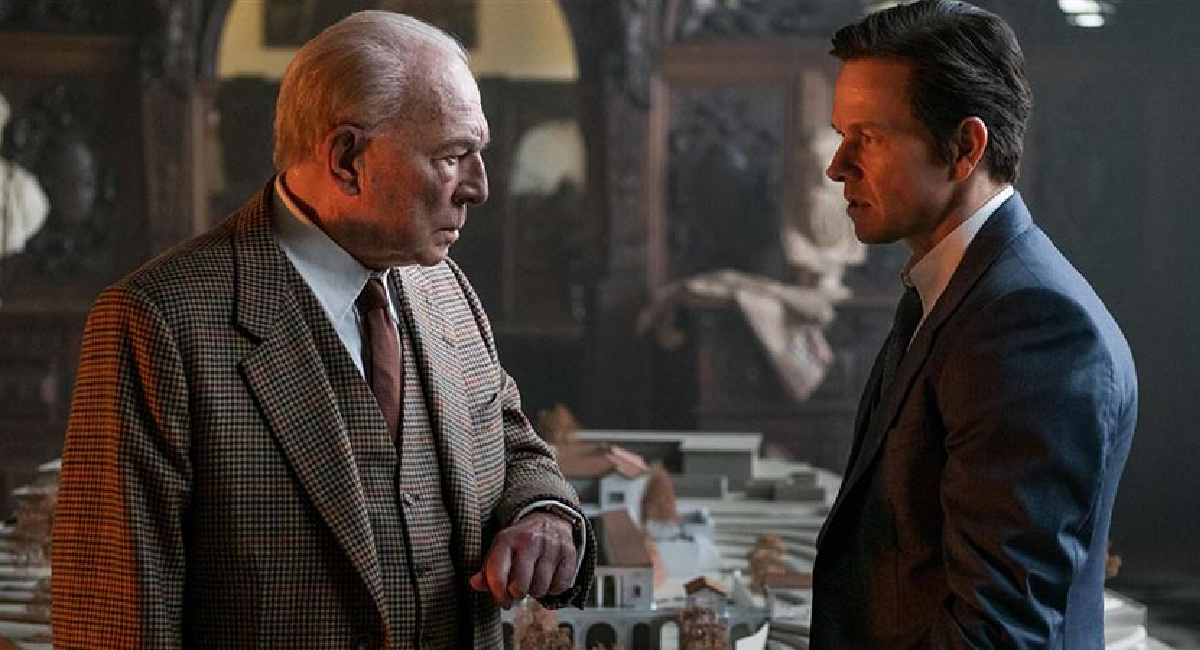 Christopher Plummer as J. Paul Getty and Mark Wahlberg as James Fletcher Chace in 'All the Money in the World.'