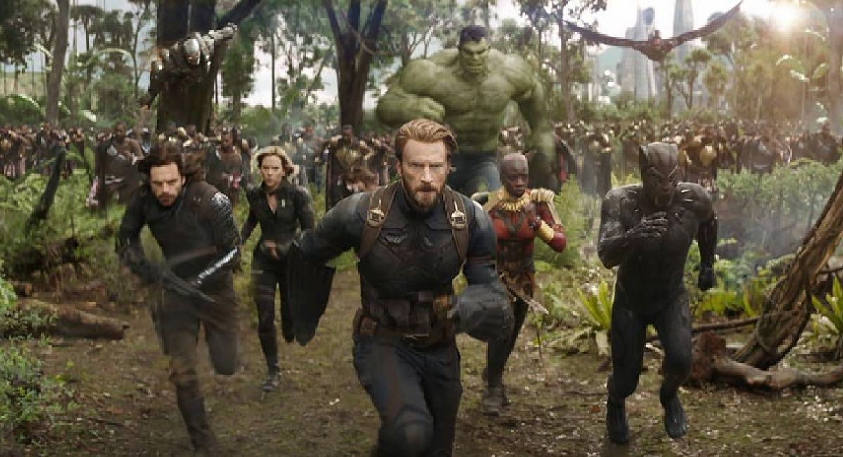 Sebastian Stan, Scarlett Johansson, Chris Evans, Mark Ruffalo, Danai Gurira, and Chadwick Boseman in 'Avengers: Infinity War.'