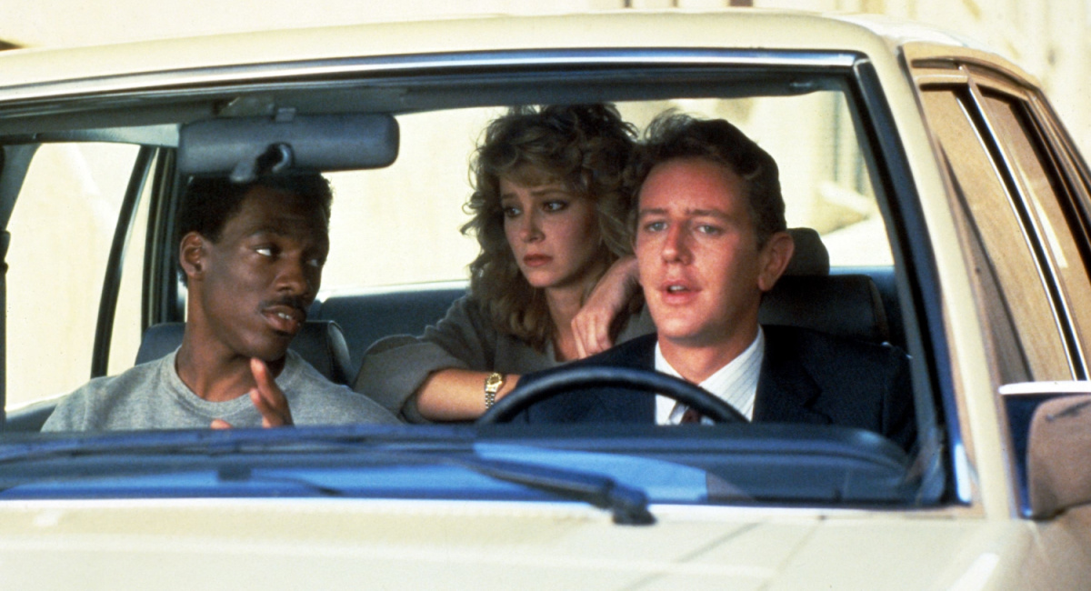Eddie Murphy as Axel Foley, Lisa Ilbacher as Jeanette "jenny" Summers as William and Judge Reinhold "billy" Rosewood 'Beverly Hills Cop.'
