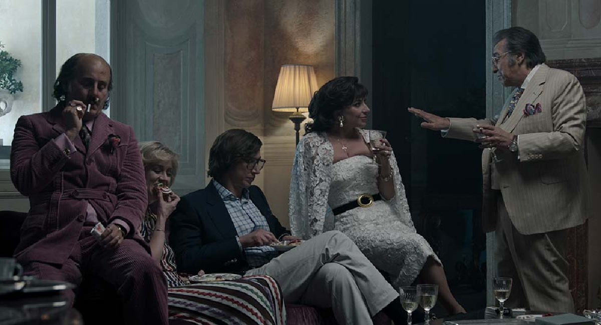 Jared Leto, Florence Andrews, Adam Driver, Lady Gaga, and Al Pacino in 'House of Gucci'