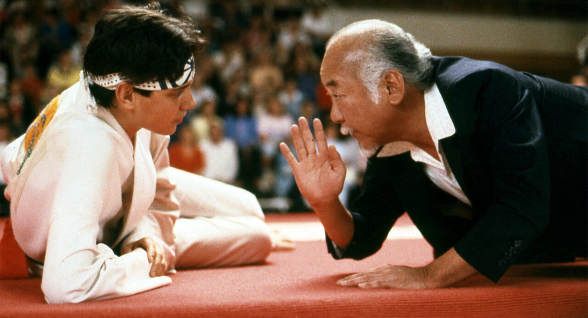 Ralph Macchio as Daniel LaRusso and Pat Morita as Mr. Miyagi in 1984's 'The Karate Kid'.