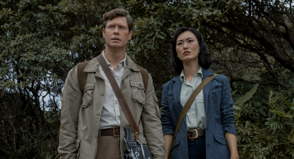 Anders Holm and Mari Yamamoto in 'Monarch: Legacy of Monsters,' premiering November 17, 2023 on Apple TV+.