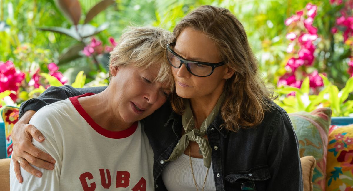 Annette Bening as Diana Nyad and Jodie Foster as Bonnie Stoll in 'Nyad.'