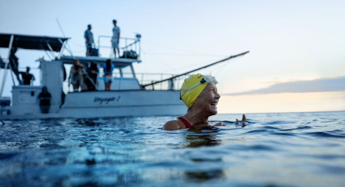 Annette Bening as Diana Nyad in 'Nyad.'