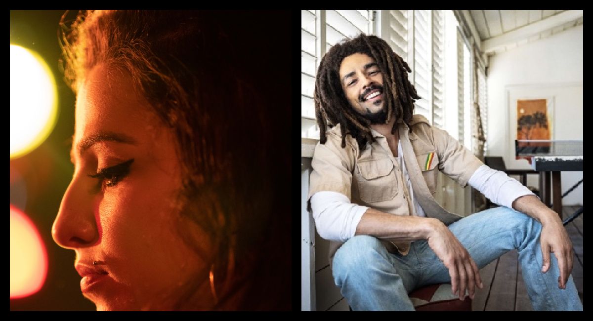 Marisa Abela as Amy Winehouse in 'Back to Black' and Kingsley Ben-Adir as Bob Marley in 'Bob Marley: One Love.'