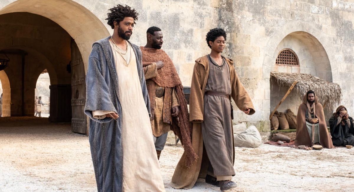 Clarence (LaKeith Stanfield), Barabbas (Omar Sy) and Elijah (R.J. Cyler) in 'The Book of Clarence.'