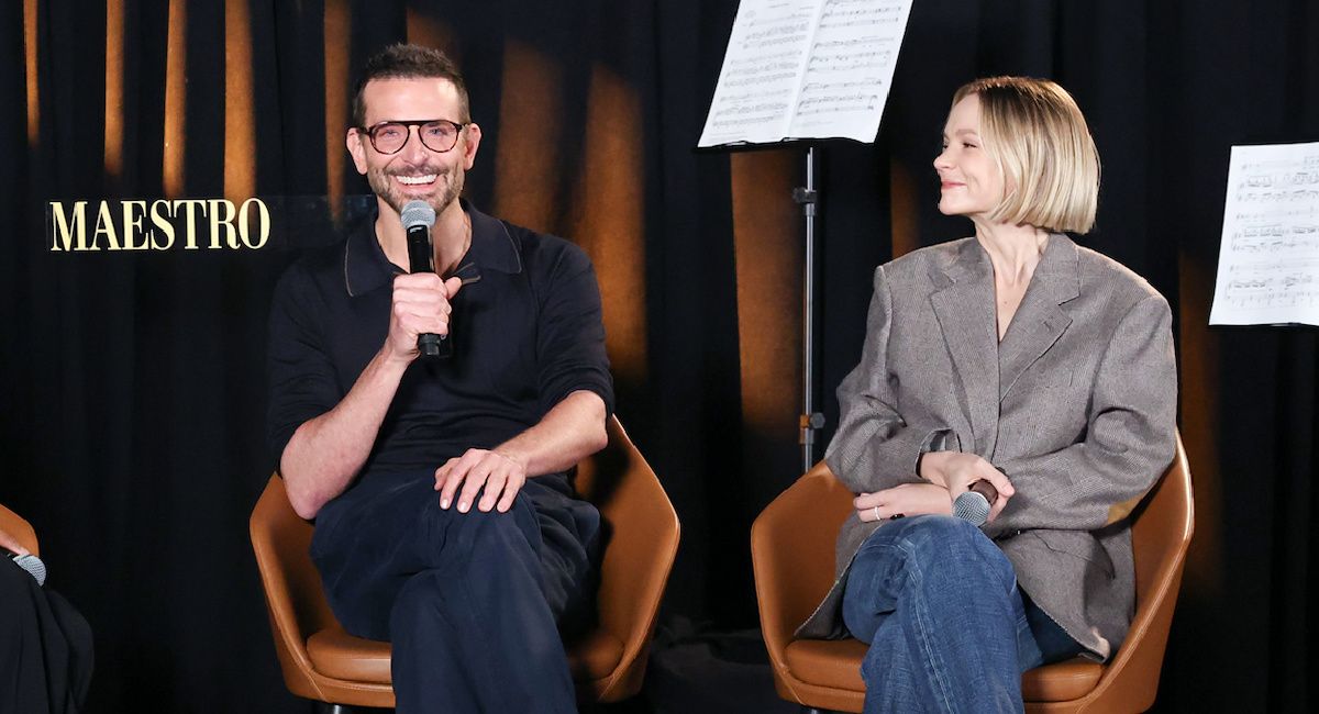 Bradley Cooper (Director/Writer/Producer) and Carey Mulligan at the 'Maestro' press conference.