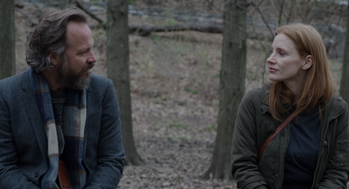 Peter Sarsgaard and Jessica Chastain in 'Memory.'