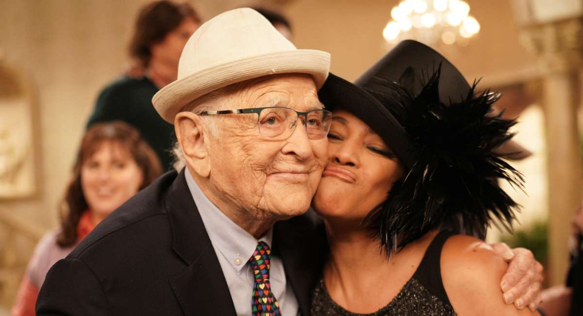 Norman Lear and Kim Fields from 'Live in Front of a Studio Audience.'