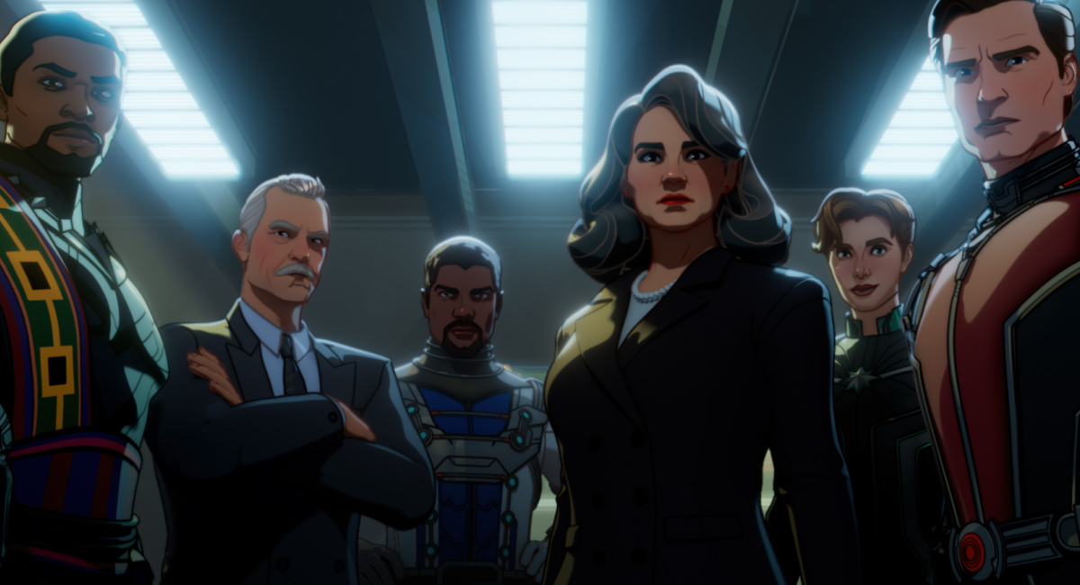 Black Panther/King T’Chaka, Howard Stark, Bill Foster/Goliath, Peggy Carter, Dr. Wendy Lawson/Mar-vell, and Hank Pym/Ant-Man in Marvel Studios' 'What If…?,' Season 2 exclusively on Disney+.