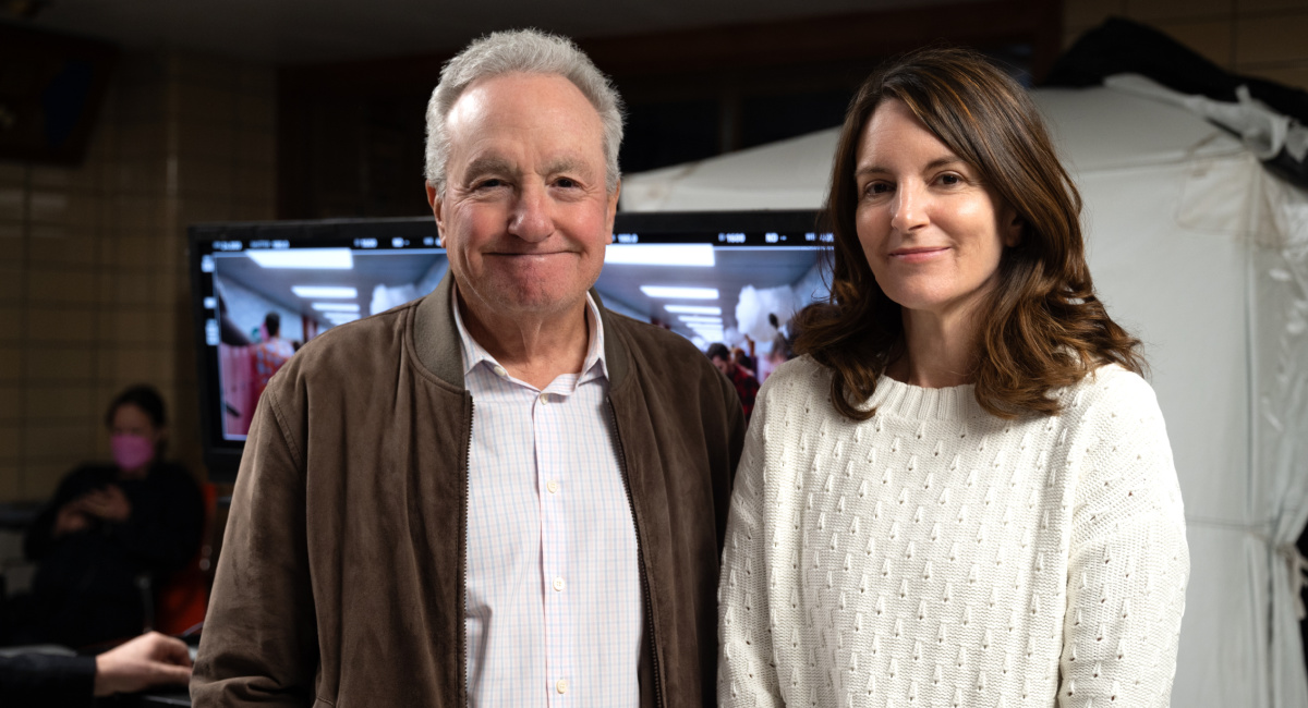Producers Lorne Michaels and Tina Fey on the set of 'Mean Girls' from Paramount Pictures.