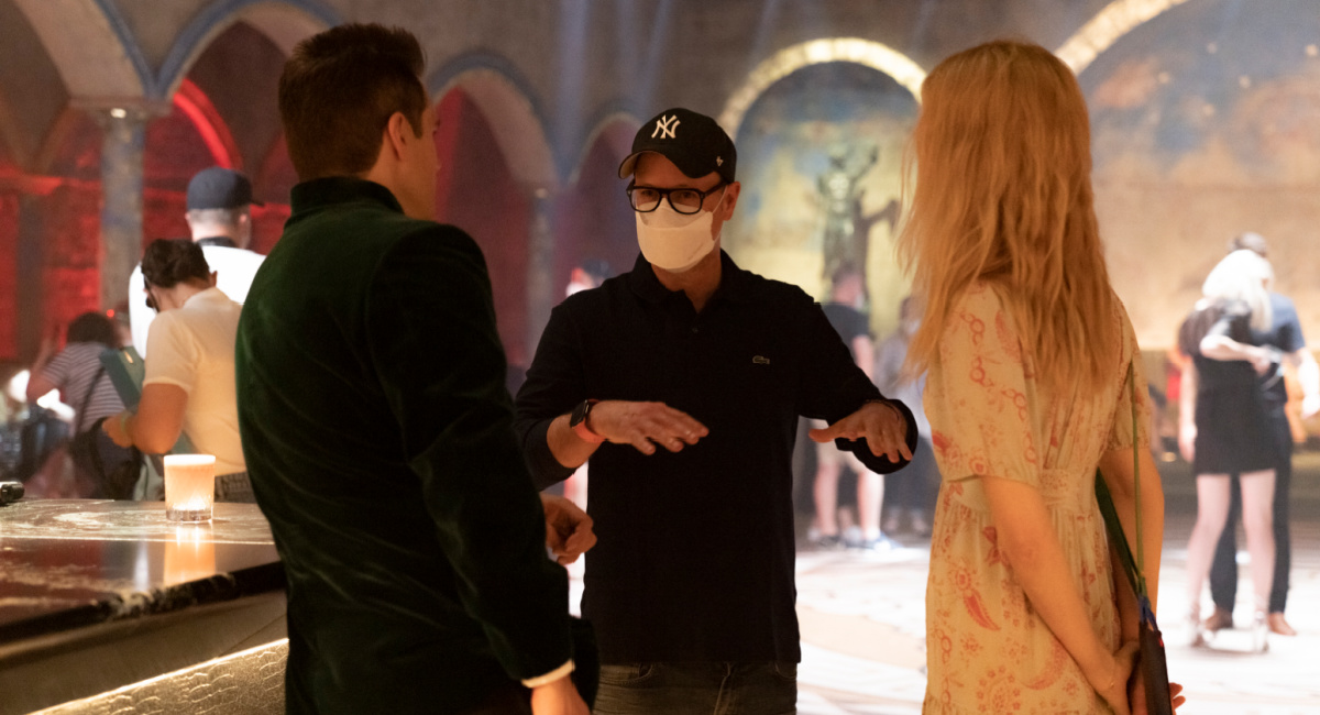 Henry Cavill, director Matthew Vaughn and executive producer Claudia Vaughn on the set of 'Argylle.'