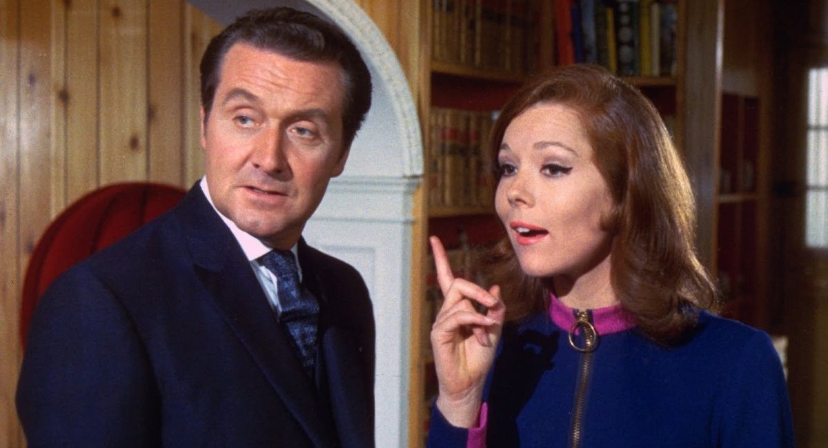 Patrick Macnee as John Steed and Diana Rigg as Emma Peel in 'The Avengers.'