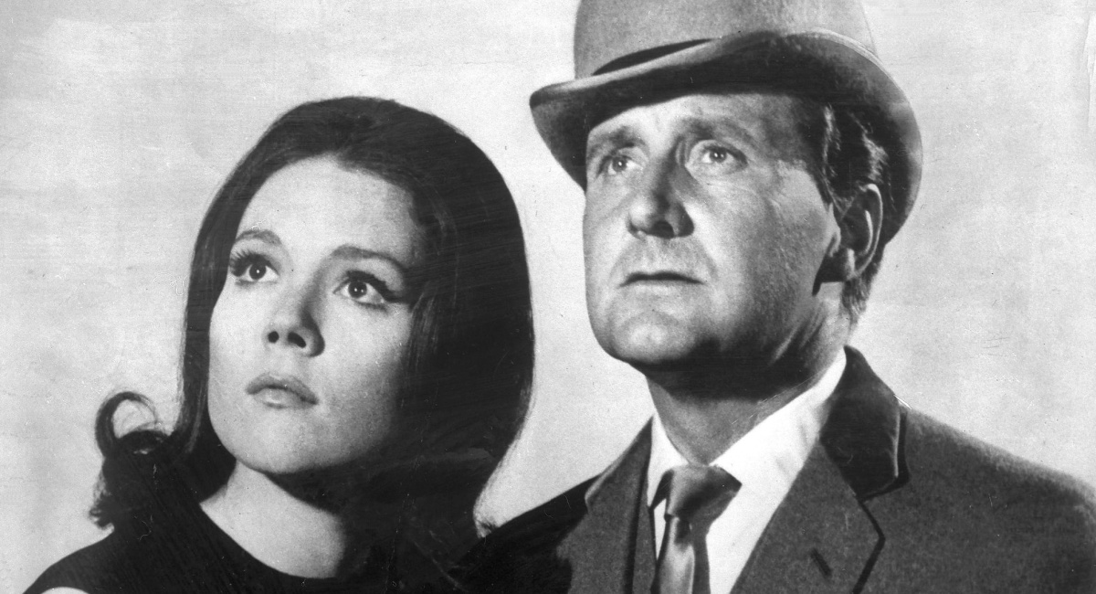 Diana Rigg as Emma Peel and Patrick Macnee as John Steed in 'The Avengers.'