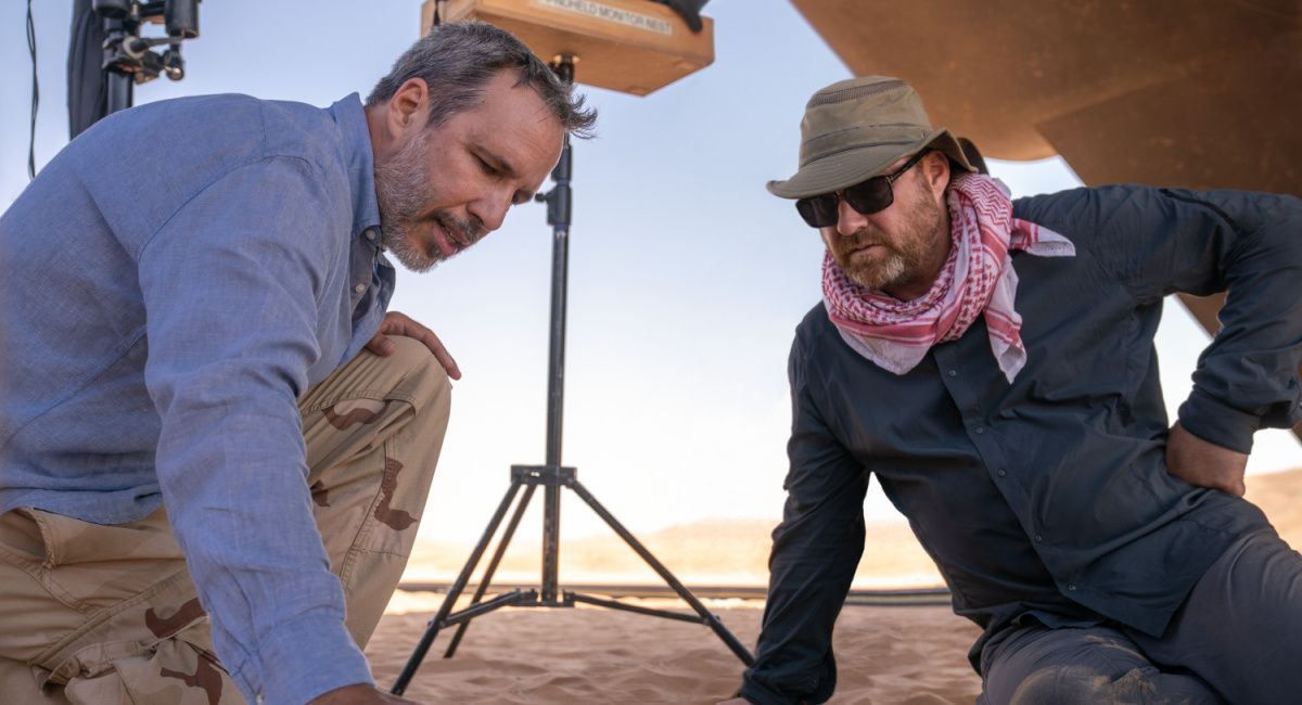 Director/Writer/Producer Denis Villeneuve and Production Designer Patrice Vermette on the set of Warner Bros. Pictures and Legendary Pictures’ action adventure 'Dune: Part Two,' a Warner Bros. Pictures release.
