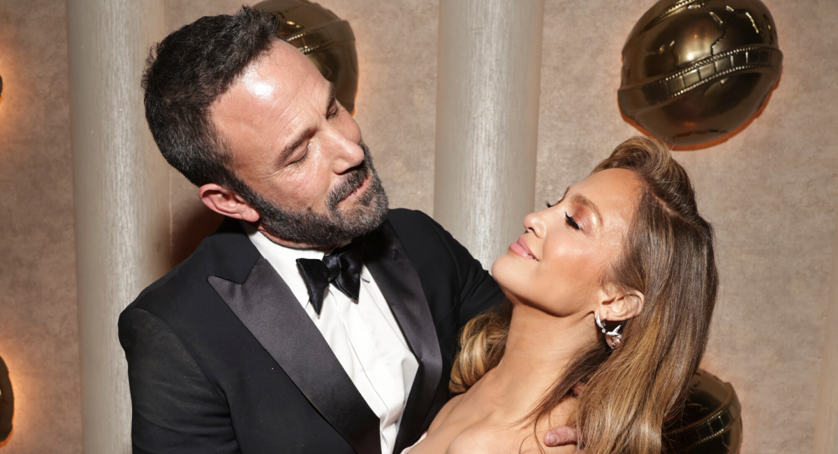 Ben Affleck and Jennifer Lopez at the 81st Annual Golden Globe Awards, airing live from the Beverly Hilton in Beverly Hills, California on Sunday, January 7, 2024, at 8 PM ET/5 PM PT, on CBS and streaming on Paramount+.