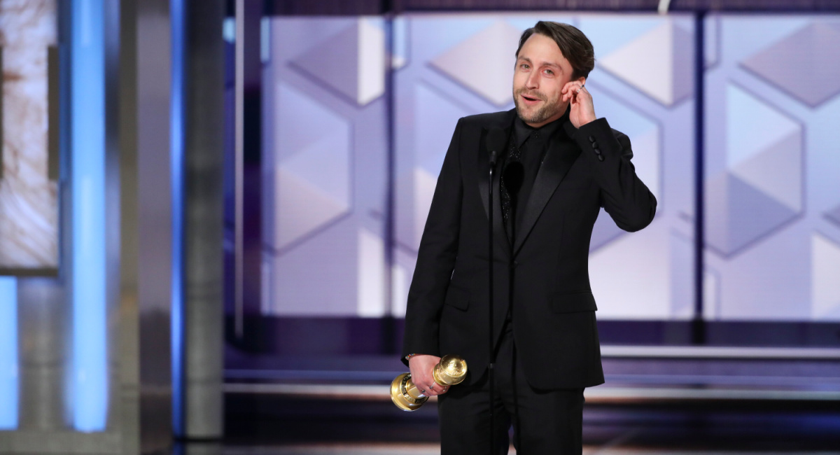 Kieran Culkin at the 81st Annual Golden Globe Awards, airing live from the Beverly Hilton in Beverly Hills, California on Sunday, January 7, 2024, at 8 PM ET/5 PM PT, on CBS and streaming on Paramount+.