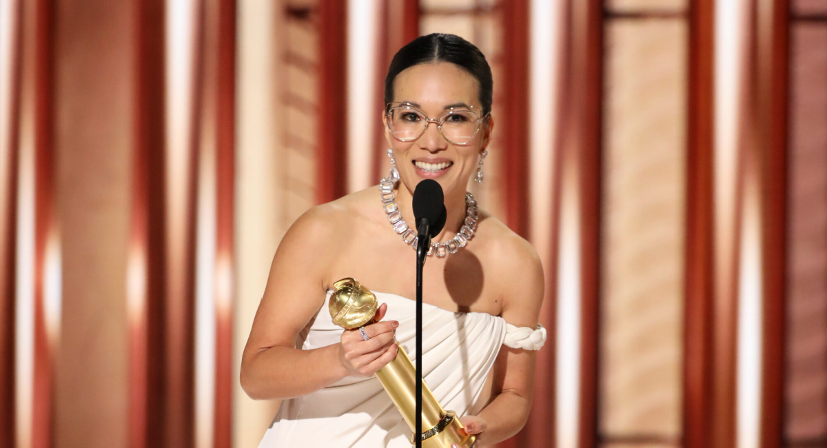 Ali Wong at the 81st Annual Golden Globe Awards, airing live from the Beverly Hilton in Beverly Hills, California on Sunday, January 7, 2024, at 8 PM ET/5 PM PT, on CBS and streaming on Paramount+.