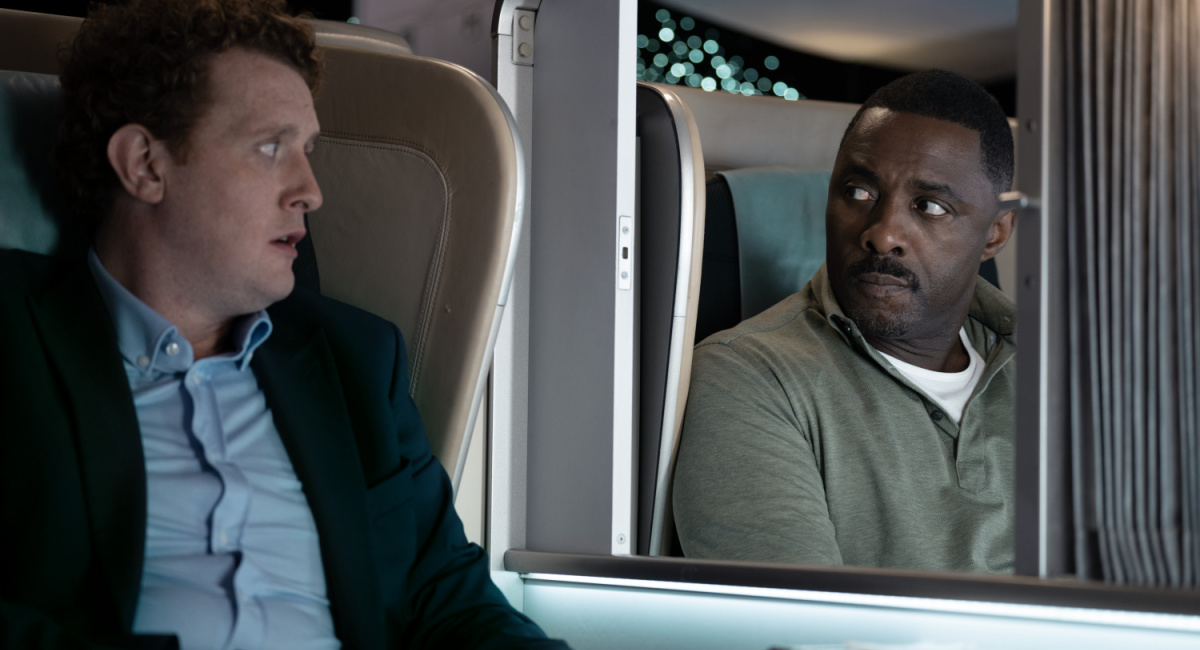 Harry Michell and Idris Elba in 'Hijack,' now streaming on Apple TV+.