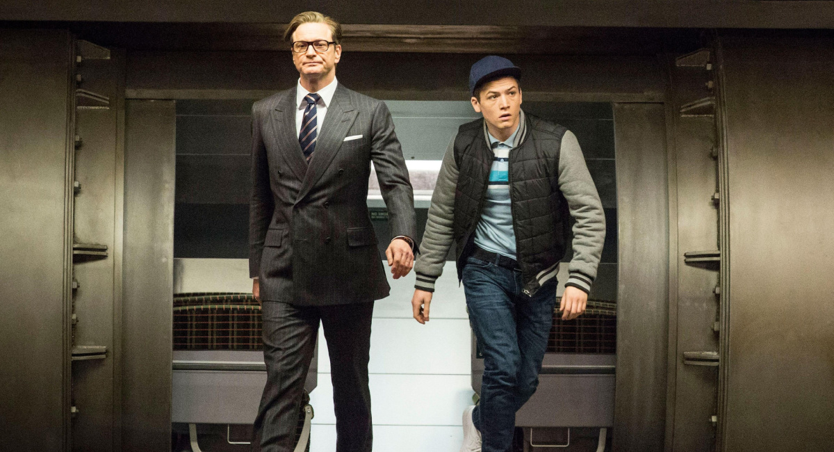 Colin Firth and Taron Egerton in 'Kingsman: The Secret Service.'
