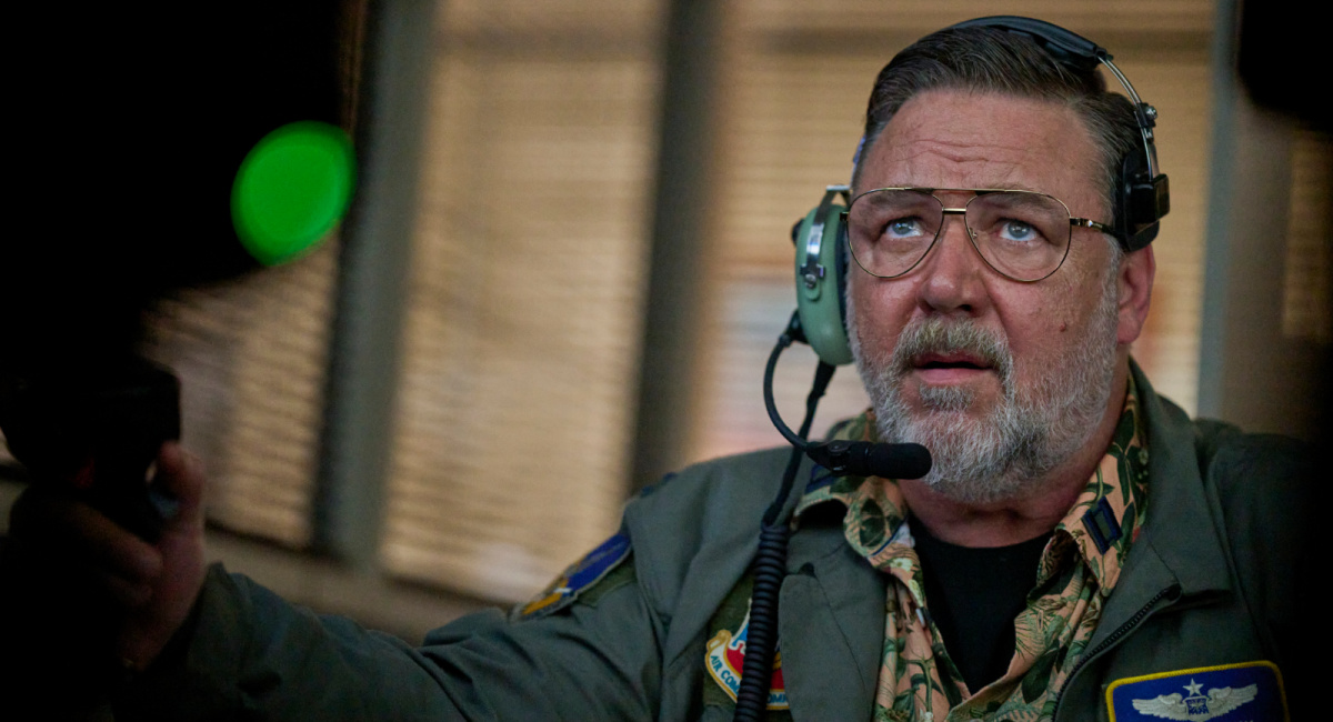 Russell Crowe as Reaper in the action film, 'Land of Bad,' a release by The Avenue.