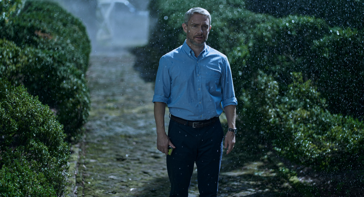 Martin Freeman as Jonathan Miller in the Psychological Thriller film, 'Miller's Girl,' a Lionsgate release.