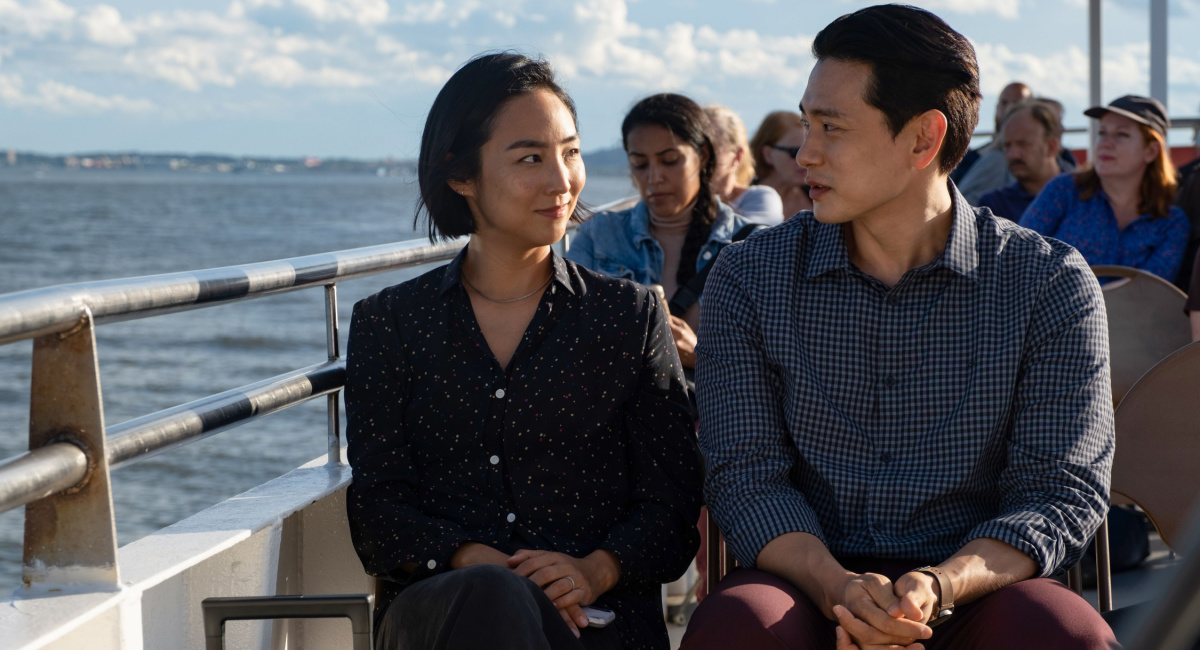 Greta Lee and Teo Yoo in 'Past Lives.'