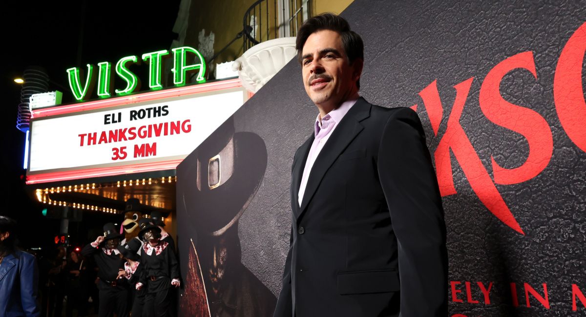 Director/Producer Eli Roth speaks at the Los Angeles Fan Screening for Tristar Pictures and Spyglass Media Group's 'Thanksgiving' at Vista Theatre on November 14, 2023 in Los Angeles, California.
