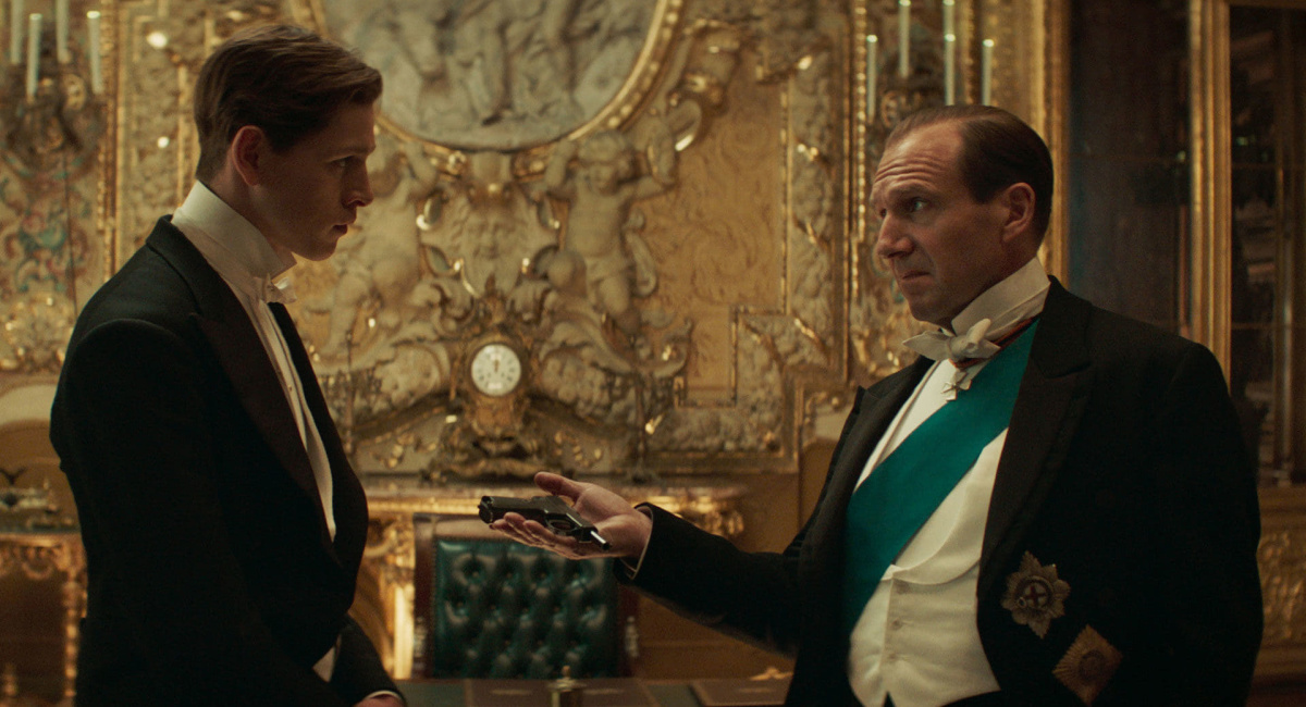 Harris Dickinson and Ralph Fiennes in 'The King's Man.'