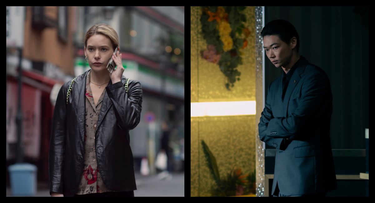 (Left) Rachel Keller in 'Tokyo Vice' Season 2. Photo: James Lisle/Max. (Right) Show Kasamatsu in 'Tokyo Vice' Season 2. Photo: James Lisle/Max.