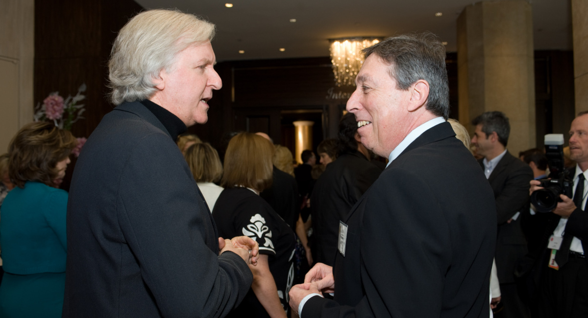 James Cameron (left) and Ivan Reitman (right) during the Academy of Motion Picture Arts and Sciences' Oscar¨ Nominees Luncheon Beverly Hills, California, Monday, February 2, 2009.