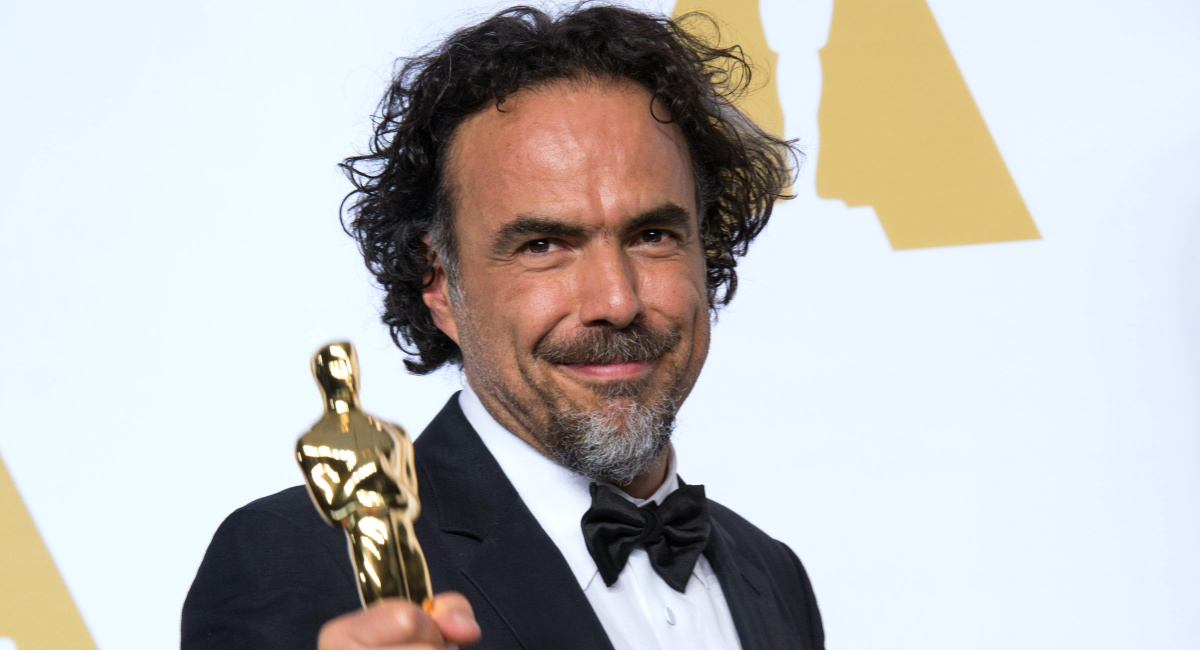 Alejandro G. Iñárritu poses backstage with the Oscar® for Original screenplay, for work on “Birdman or (The Unexpected Virtue of Ignorance)” during the live ABC Telecast of The 87th Oscars® at the Dolby® Theatre in Hollywood, CA on Sunday, February 22, 2015.