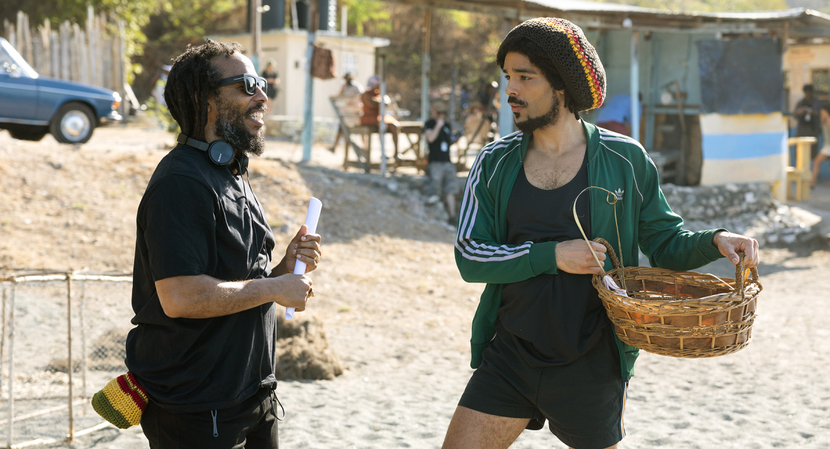 Producer Ziggy Marley and Kingsley Ben-Adir as “Bob Marley” in 'Bob Marley: One Love' from Paramount Pictures.