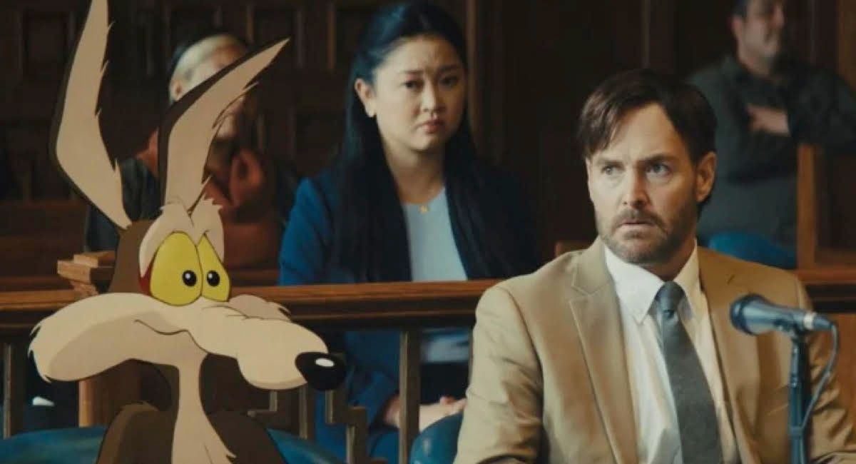 Wile E. Coyote and Will Forte in 'Coyote vs. Acme.'