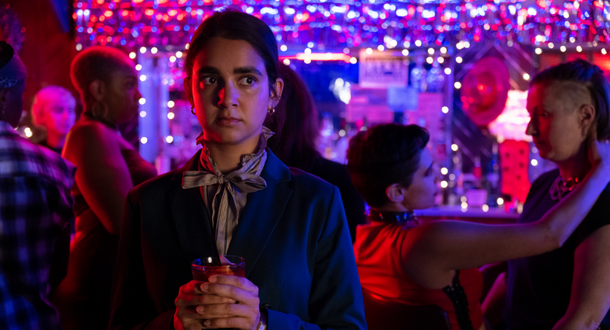 Geraldine Viswanathan stars as "Marian" in director Ethan Coen's 'Drive-Away Dolls,' a Focus Features release.