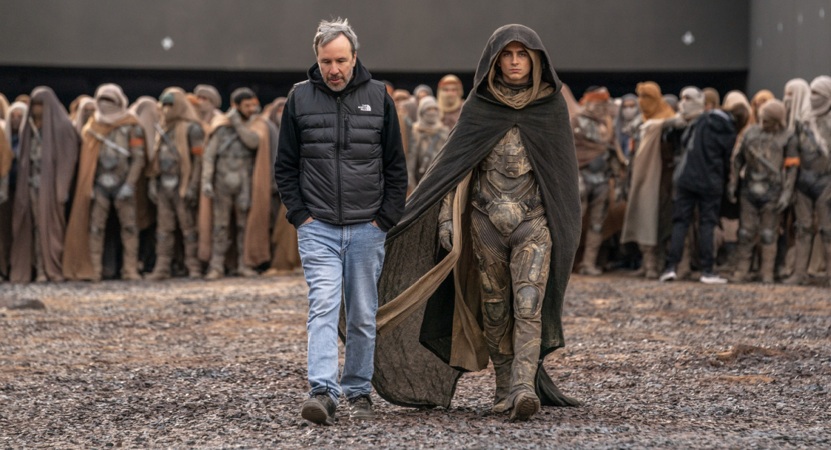 Director/Writer/Producer Denis Villeneuve and Timothee Chalamet on the set of Warner Bros. Pictures and Legendary Picturesâ€™ action adventure 'Dune: Part Two,' a Warner Bros. Pictures release.