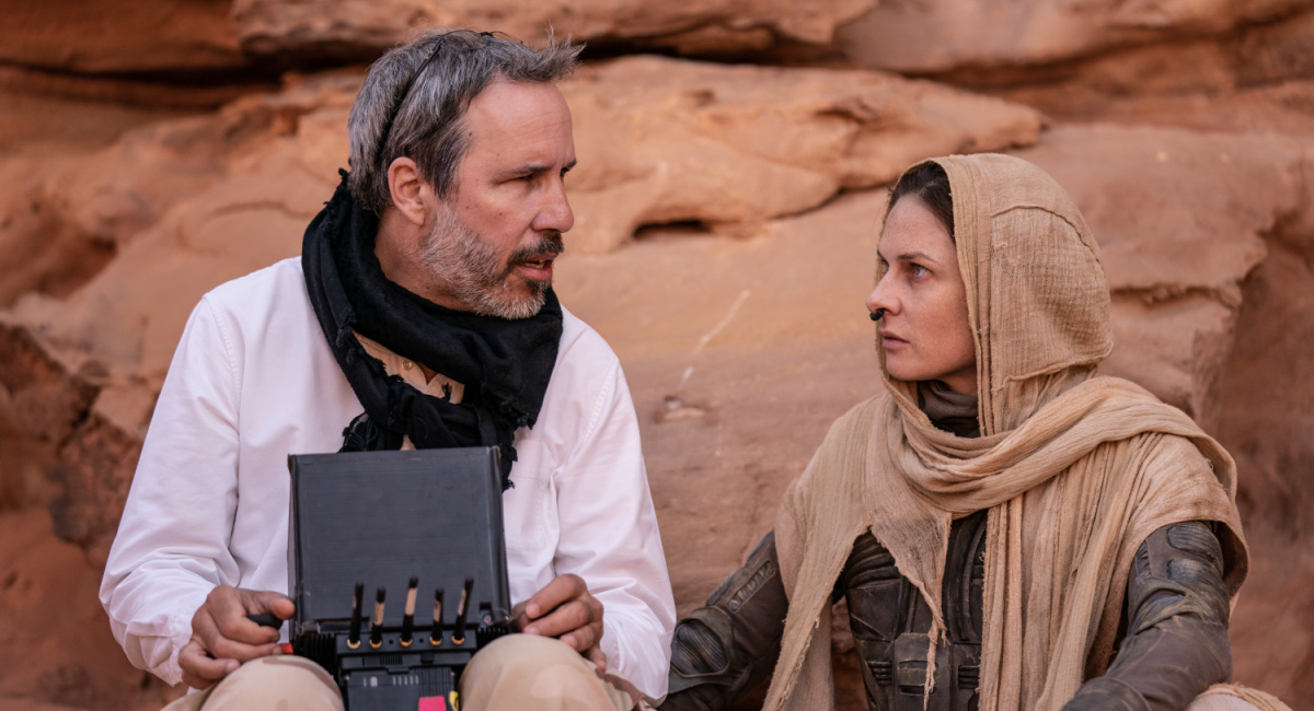 Director/Writer/Producer Denis Villeneuve and Rebecca Ferguson on the set of Warner Bros. Pictures and Legendary Pictures’ action adventure 'Dune: Part Two,” a Warner Bros. Pictures release.