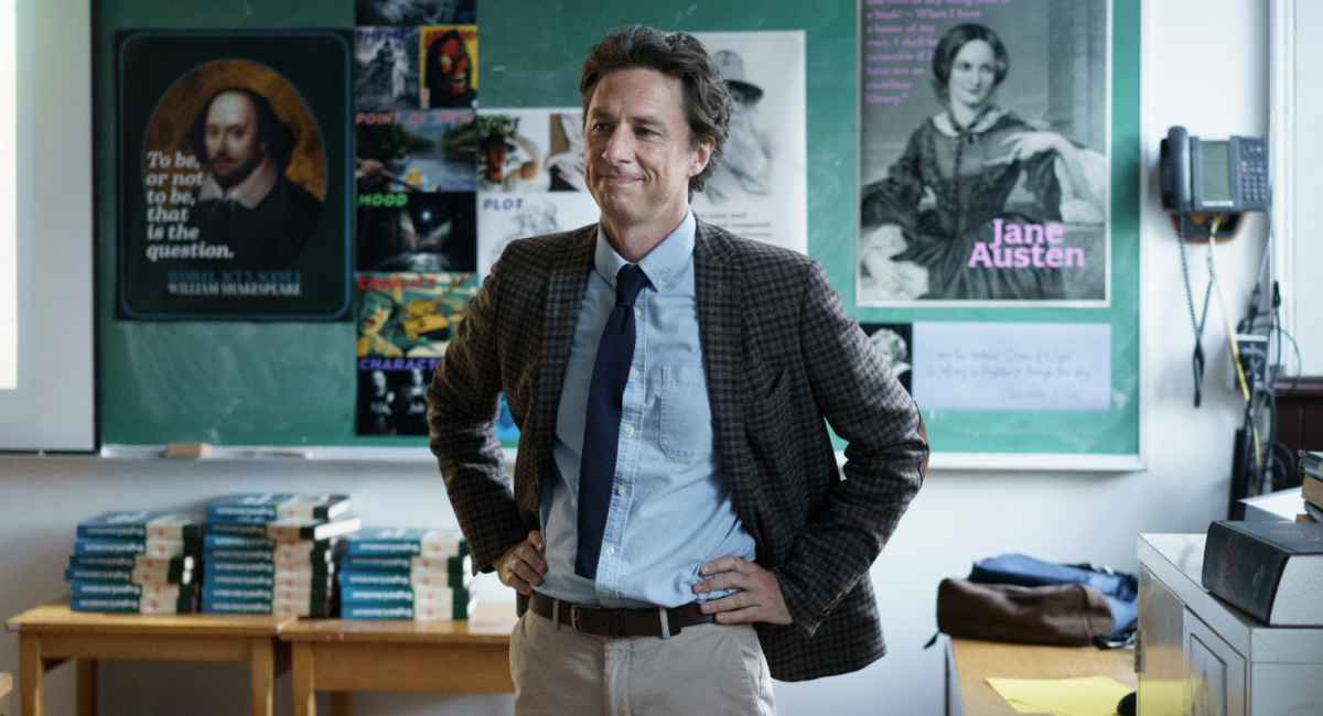 Zach Braff as Gordon Kinski in the romantic comedy, 'French Girl,' a Paramount Global Content Distribution Group release.