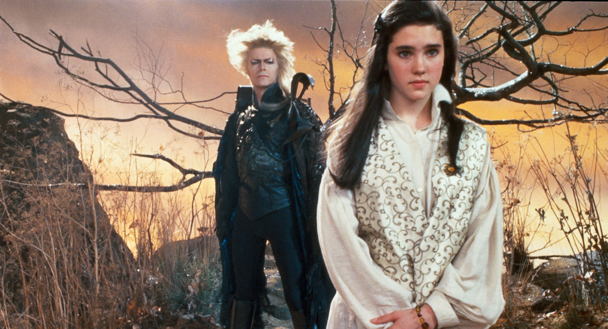 David Bowie as Jareth and Jennifer Connelly as Sarah in 'Labyrinth.'