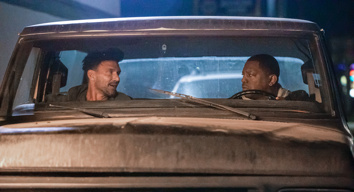 Frank Grillo as “Michael ‘Duffy’ Duffield” and Mekhi Phifer as “Max Bomer” in the action/thriller, 'Lights Out,' a Quiver Distribution release.