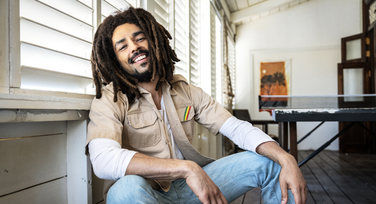 Kinglsey Ben-Adir as “Bob Marley” in 'Bob Marley: One Love' from Paramount Pictures.