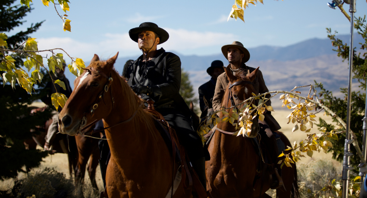 Mario Van Peebles and Mandela Van Peebles in 'Outlaw Posse.'