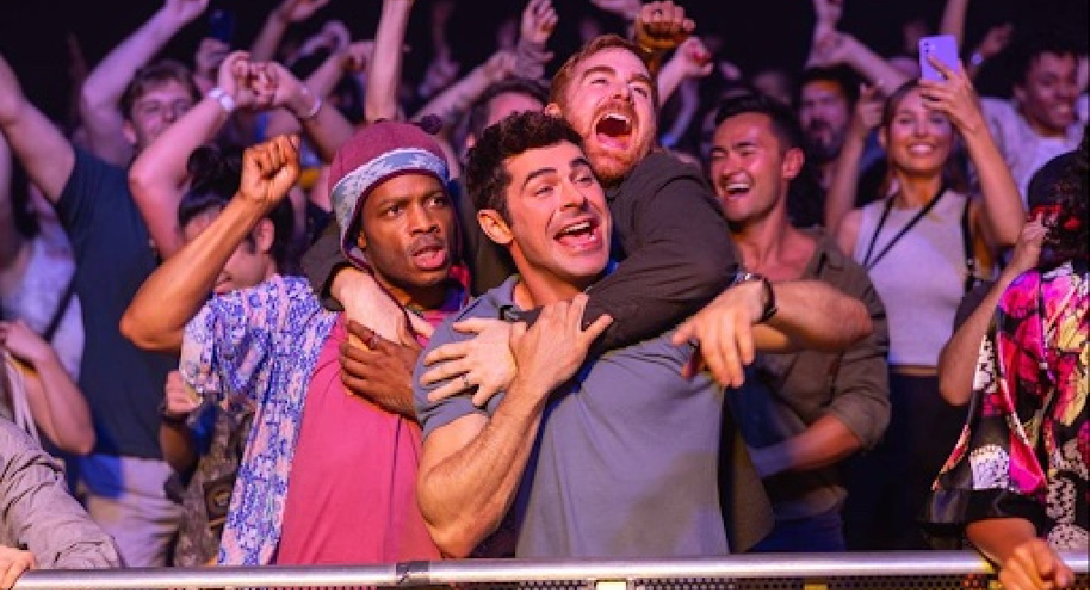 Jermaine Fowler, Zac Efron and Andrew Santino in 'Ricky Stanicky.'