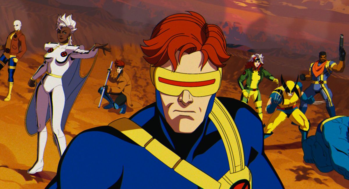 Storm (voiced by Alison Sealy-Smith), Gambit (voiced by AJ LoCascio), Cyclops (voiced by Ray Chase), Rogue (voiced by Lenore Zann), Wolverine (voiced by Cal Dodd), Bishop (voiced by Isaac Robinson-Smith), Beast (voiced by George Buza) in Marvel Animation's 'X-Men '97.'