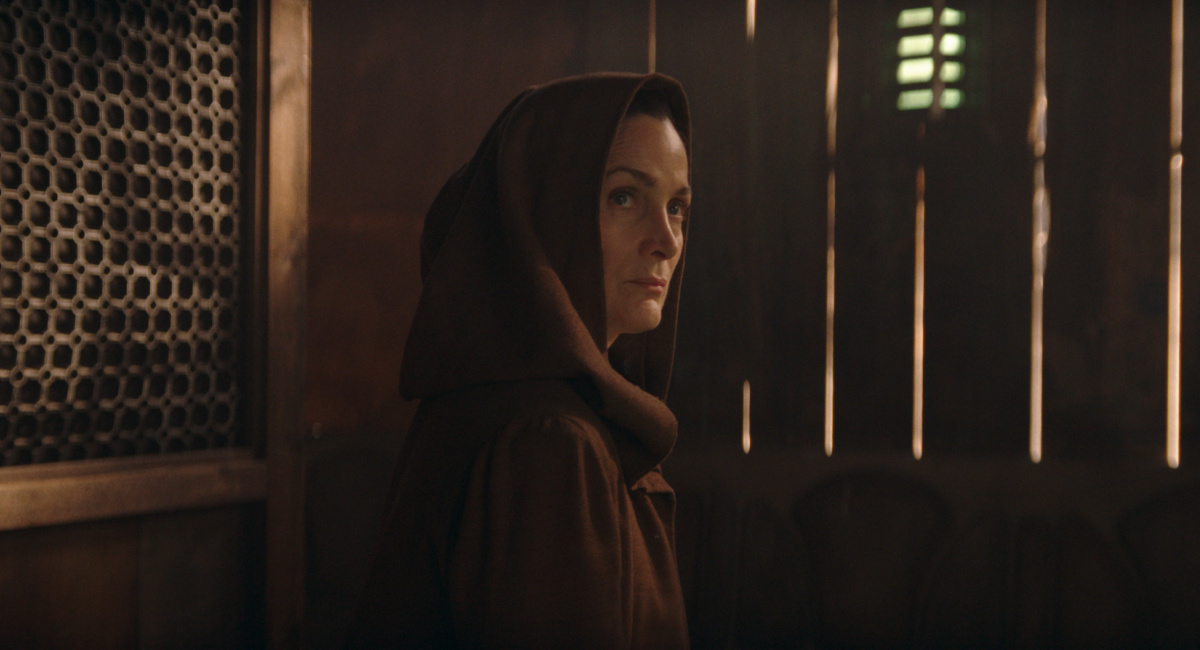 Jedi Master Indara (Carrie-Anne Moss) in Lucasfilm's 'The Acolyte,' exclusively on Disney+.