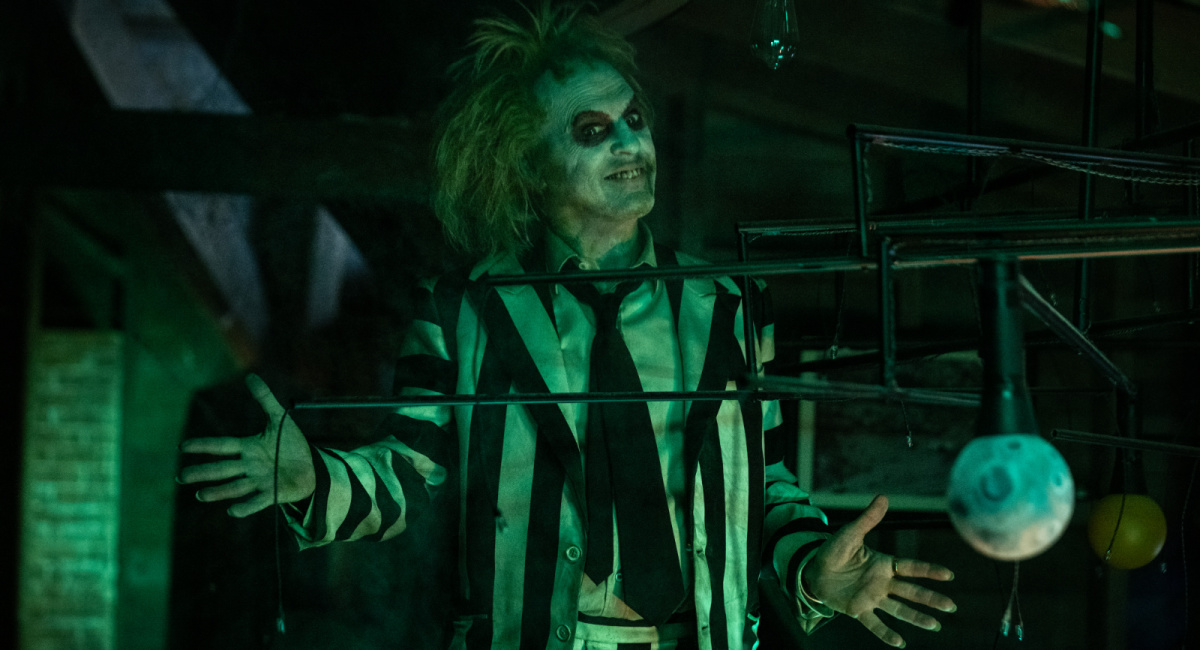 Michael Keaton as Beetlejuice in Warner Bros. Pictures’ comedy, 'Beetlejuice Beetlejuice, a Warner Bros. Pictures release.